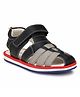 TUSKEY Colour Blocked Closed Toe Velcro Closure Leather Sandals -  Blue