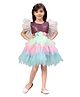 Aarika Cap Ruffled Sleeves Sequin Embellished & Floral Applique Detailed Layered Dress - Multi Colour
