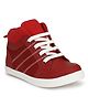 TUSKEY Lace Up High Ankle Boots - Red