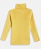 RVK Knit Full Sleeves Solid High Neck Skivi Tee- Yellow