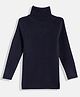 RVK Knit Full Sleeves Solid High Neck Skivi Tee- Navy Blue