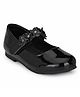 TUSKEY Flower Detailed Velcro Closure Mary Janes - Black