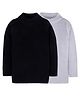 RVK Knit Pack Of 2 Full Sleeves Solid Abstract Printed Skivi Tee- Black & White