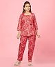 Aarika Three Fourth Sleeves Floral Printed  Co Ord Set - Gajri Pink