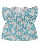 Young Birds Half Sleeves Floral & Leaves Printed Fit & Flared Top - Pink
