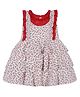 Young Birds Half Cap Sleeves Floral Printed Dress - Red
