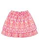 Young Birds Ikat Printed Tiered Skirt - Coral Pink