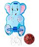 Fiddlerz Elephant Basket Ball for Kids Toys for Boys Girls Portable Set with Hanging Board Ring Net Indoor and Outdoor Games