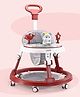 Multifunctional 360 Degree Baby Walker with 2-level Height Adjustment & Musical Play Tray Cum Feeding Tray with Parent Handle-  Red