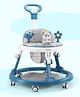 Multifunctional 360 Degree Baby Walker with 2-level Height Adjustment & Musical Play Tray Cum Feeding Tray with Parent Handle-  Blue