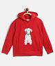 Cherry Crumble By Nitt Hyman Full Sleeves Dog Detailed Hooded Sweatshirt - Red