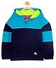 Cherry Crumble By Nitt Hyman Full Sleeves Colour Blocked Hoodie - Blue