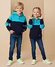Cherry Crumble By Nitt Hyman Full Sleeves Colour Blocked Hoodie - Blue