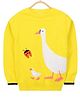 Cherry Crumble By Nitt Hyman Full Sleeves Duck Printed Sweater - Yellow
