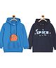 The Mom Store Pack Of 2 Full Sleeves Basketball With Space Theme Printed Hooded Sweatshirts - Blue