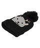 Kid-O-World Knitted Reindeer Pom Pom Detailed Cap -  Black