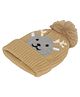 Kid-O-World Knitted Reindeer Pom Pom Detailed Cap -  Light Brown