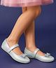Pine Kids Ballerina With Bow Applique & Velcro Closure - Silver