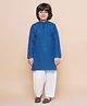 AJ Dezines Full Sleeves Seamless Sequin Embellished Chikankari Embroidered Kurta With Pyjama - Blue