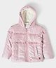 Mi Arcus Full Sleeves Shimmer Quilted Jacket - Baby Pink