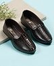 Tiny Bugs Abstract Scallop Style Designed Slip On Ethnic Wear Mojaris - Brown