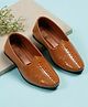 Tiny Bugs Paisley Designed Slip On Ethnic Wear Mojaris - Tan Brown