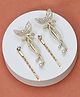Yellow Bee Set Of 4 Rhinestone With Faux Pearl Embellished  Butterfly Hair Pin - Golden White
