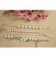 Kamule Pack Of 3  Pearl Adjustable Bracelet - Sliver Gold & Rose Gold