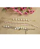 Kamule Pack Of 3  Pearl Adjustable Bracelet - Sliver Gold & Rose Gold