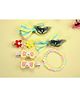 Kamule Set Of 6 Floral & Heart  Detailed Hair Clip With Bracelet - Yellow
