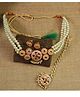 Kamule Pearl & Stone Embellished Jewellery Set - Light Pink
