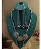 Kamule Set Of 3 Oxidised Wonder Wear Necklace With Layered Hair Clips - Silver