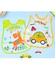 Yellow Bee Plastic Car and Giraffe Print Bib with Adjustable Closure Set of 2 for Boys Yellow and Green