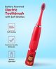 Lion Print Battery Powered Electric Toothbrush with Soft Bristles - Red