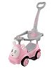 JoyRide 3 in 1 Push Car Bunny Roger Rideon with Removable Parental Handle Guardrails Rideons & Wagons Non Battery Operated Ride On - PINK