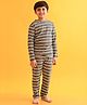 Anthrilo Full Sleeves Double Striped Coordinating Tee & Pajama Set - Multi Colour