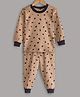 Hugsntugs Full Sleeves Abstract Lines Printed Track Suit - Brown