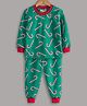 Hugsntugs Christmas Theme Full Sleeves Candy Cane Printed Track Suit - Green