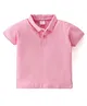 Babyhug 100% Cotton Knit Half Sleeves Polo T-Shirt Solid Colour - Pink