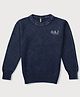 Gini and Jony Cotton Full Sleeves Pullover Logo Print - Blue