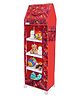OYO BABY 0 Oyo Baby Multipurpose Baby Foldable Wardrobe 5 Shelves With Wheels for Kids Red