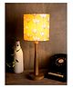 Green Girgit Mustard Flora Wooden Lamp