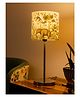 Green Girgit Metal Chrome Finish Lamp with Multicolor Jungle Shade