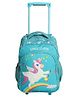 Novex Unicorn Kids Trolley Backpack with 2 Wheel Turquoise - 16 Inch