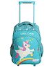 Novex Kids Unicorn Backpack Trolley with 2 Wheel Turquoise - 18 Inch