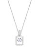 Touch925 Silver Stone Rectangle Necklace With Pendant For Women And Girls - Silver