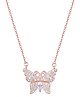 Touch925 Gilded Flutter Necklace With Pendant For Women And Girls - Rose Gold