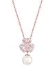 Touch925 Circular Embrace Layered Necklace With Pendant For Women And Girls - Rose Gold