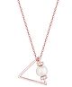 Touch925 Graceful Triangle Pearl Necklace With Pendant For Women And Girls -  Rosegold