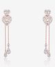 Touch925 Graceful Heartstrings Silver Necklace Set For Women And Girls - Rosegold